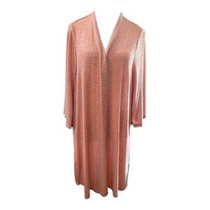 Dear Scarlett XL Sparkle Open Cardigan Blush Pink – Long Sleeve Shimmer Knit